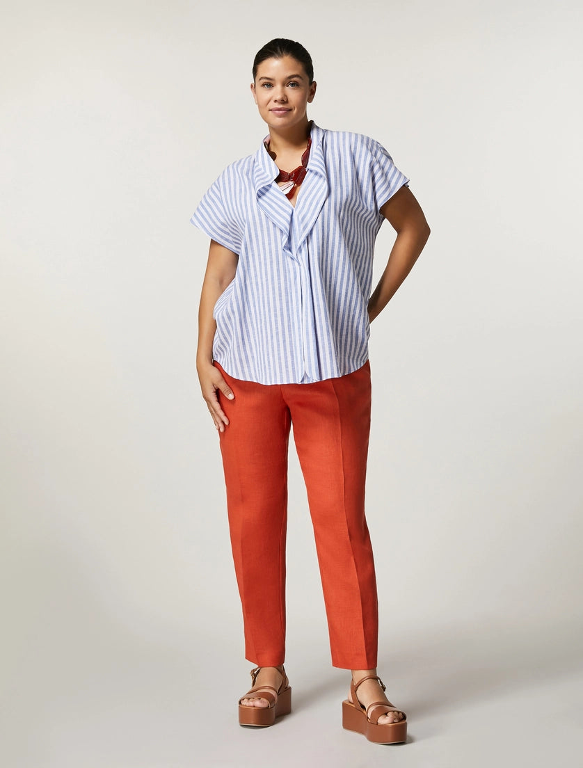 Camicia in tela di lino e cotone
