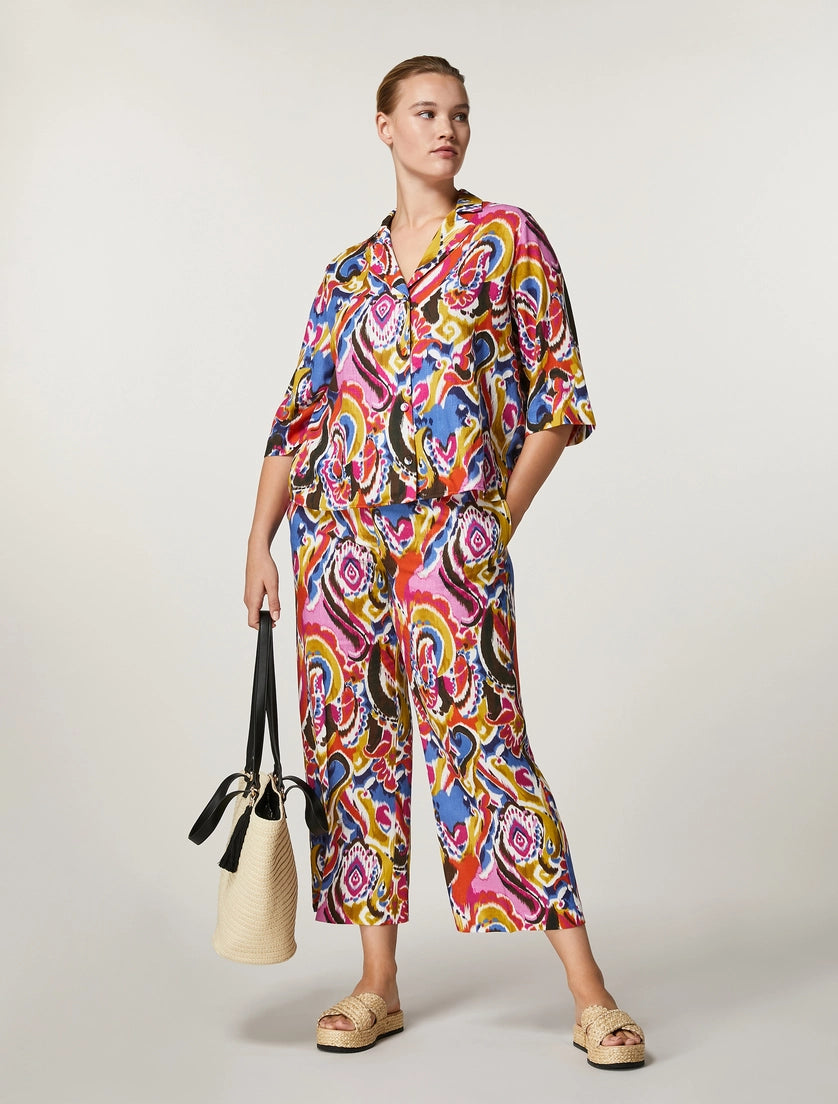 Camicia in tela di viscosa e lino