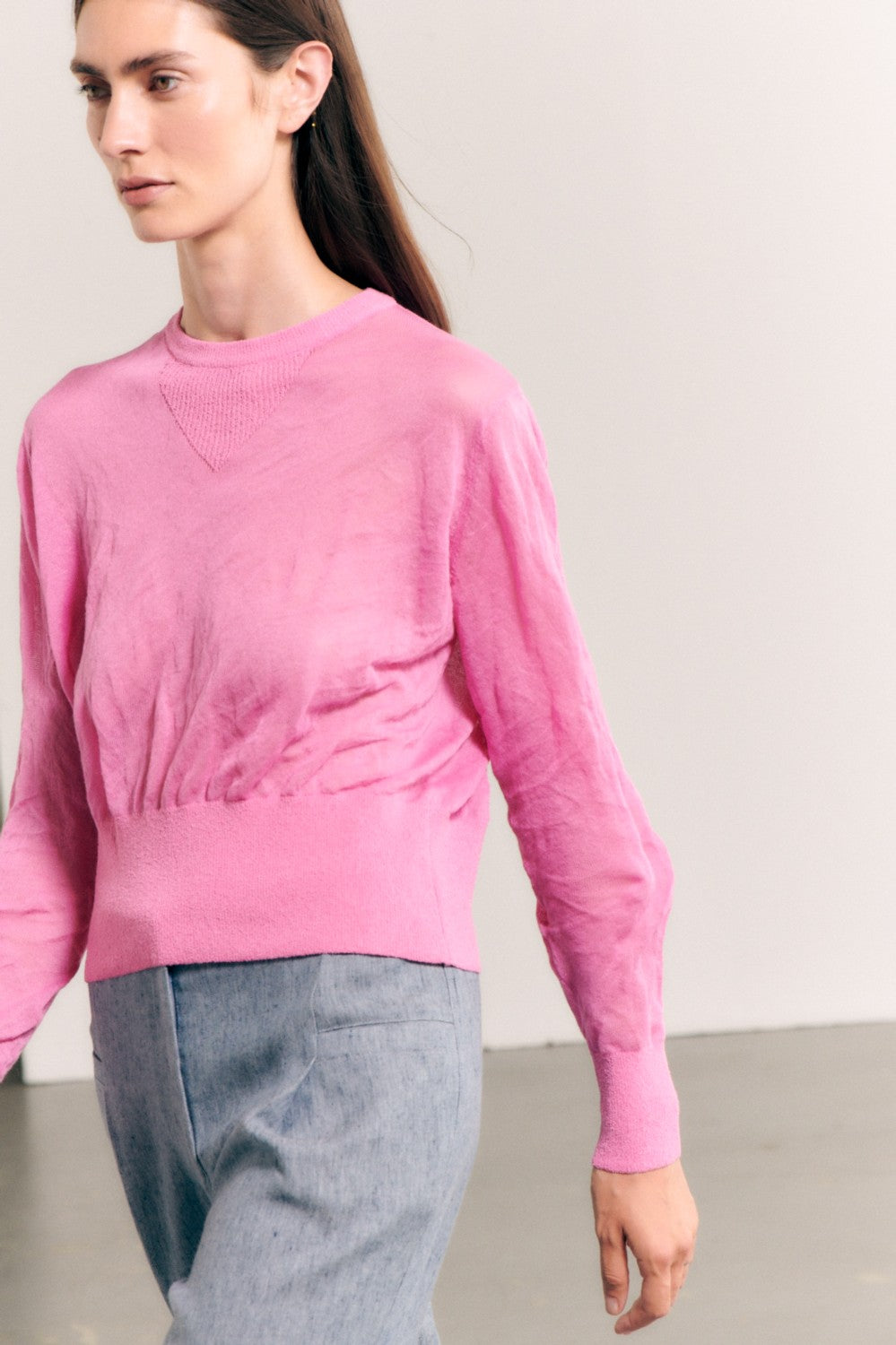 Maglione con dettaglio di intarsi