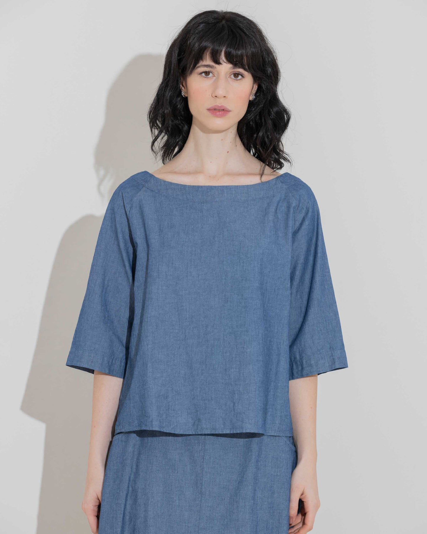 Camicia blu denim