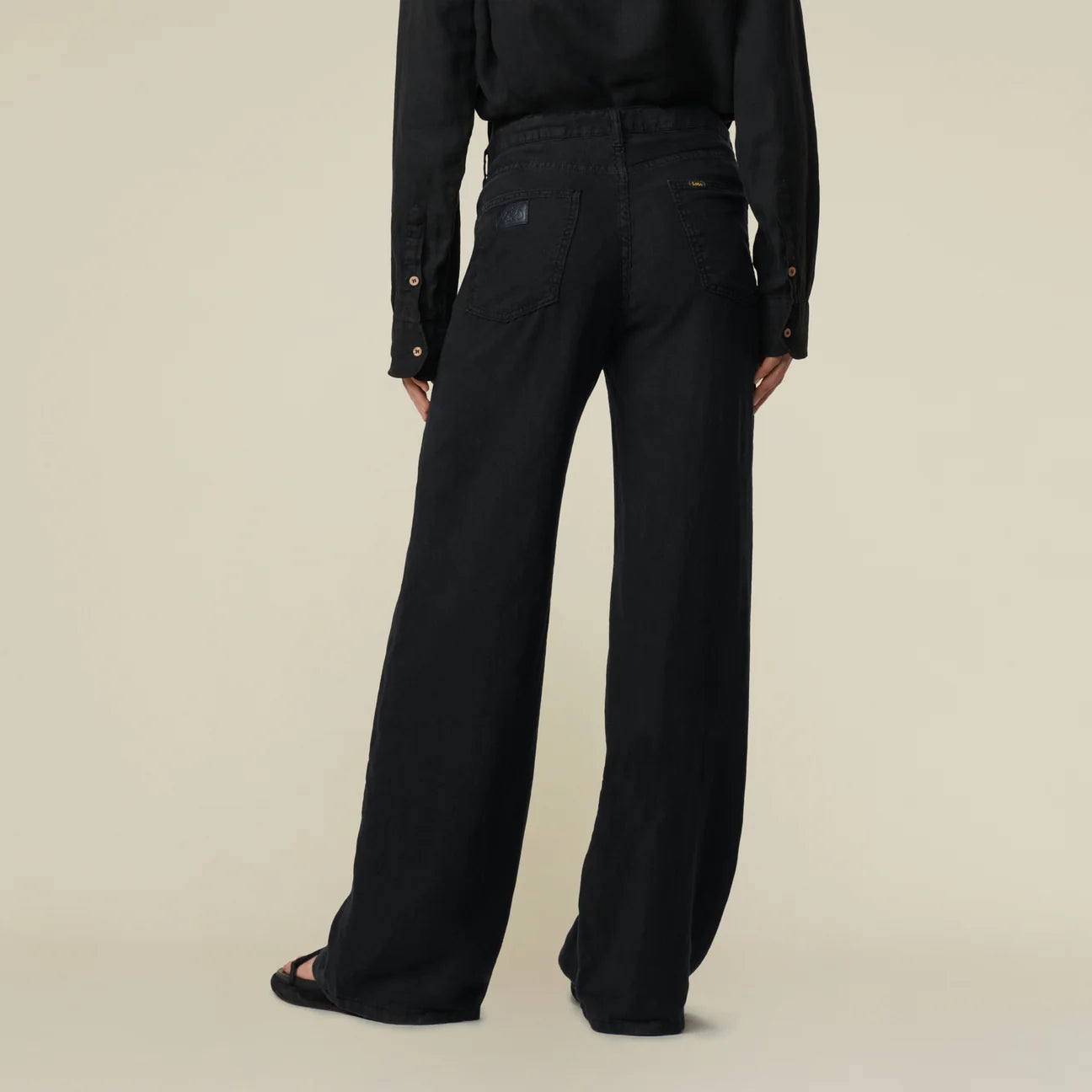 Skater Loose-Z Black Linen - Low Rise Wide Fit