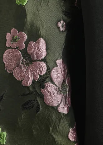Felpa con maniche in jacquard floreale grigio scuro, kaki e rosa chiaro