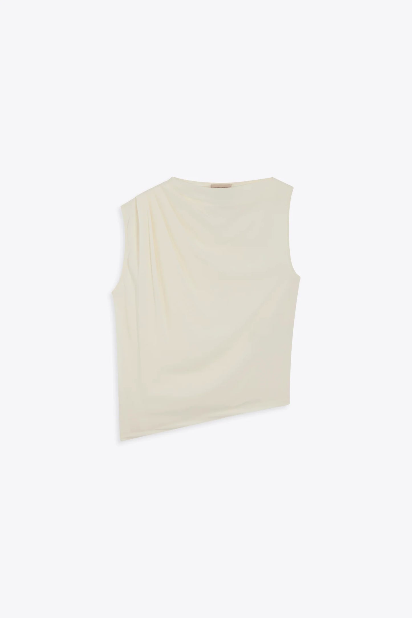 Top con pieghe in crepe de chine