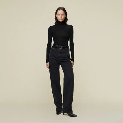 Maya Main Black - High Rise Straight Fit