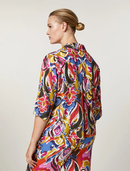 Camicia in tela di viscosa e lino