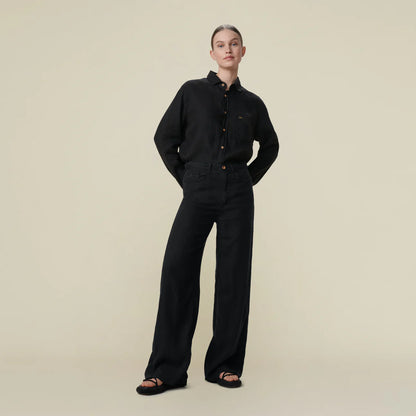 Skater Loose-Z Black Linen - Low Rise Wide Fit