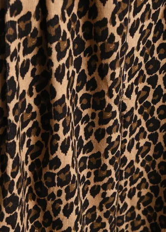 Pantaloni a gamba larga con stampa leopardata marrone e nera