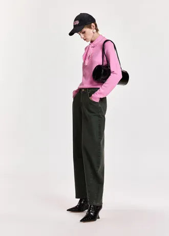 Jeans cropped modello barrel grigio scuro