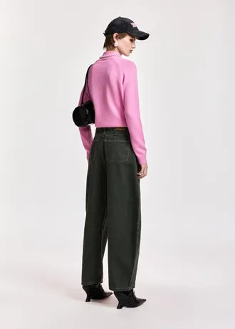 Jeans cropped modello barrel grigio scuro