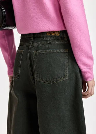 Jeans cropped modello barrel grigio scuro