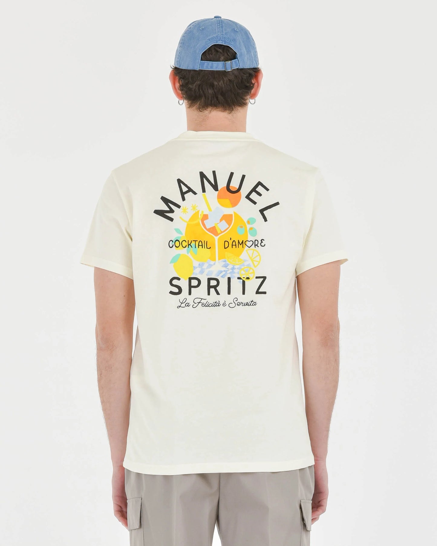 T-shirt 'cocktail d'amore' in cotone bianco